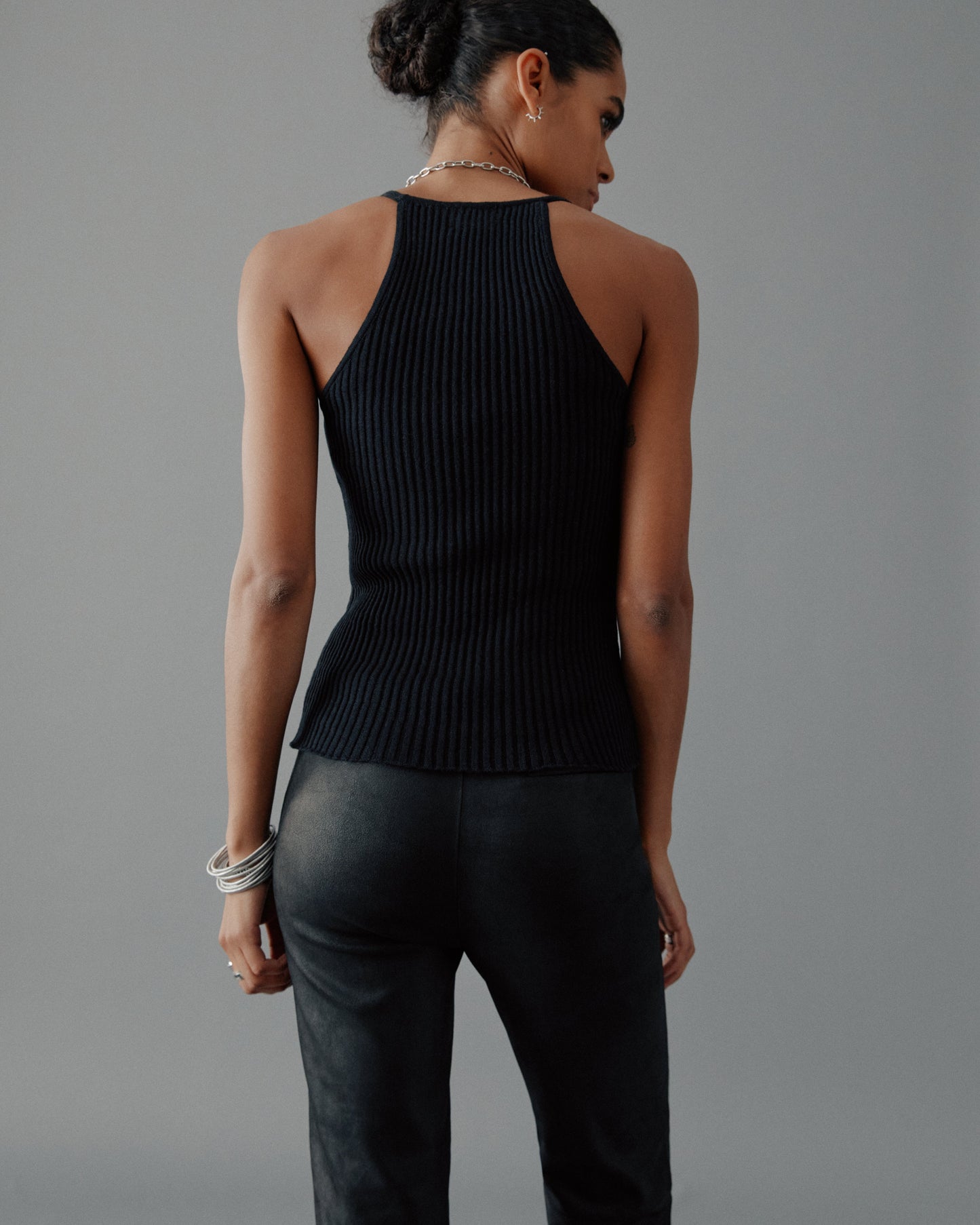 The Black Striped Relaxed Tank Top