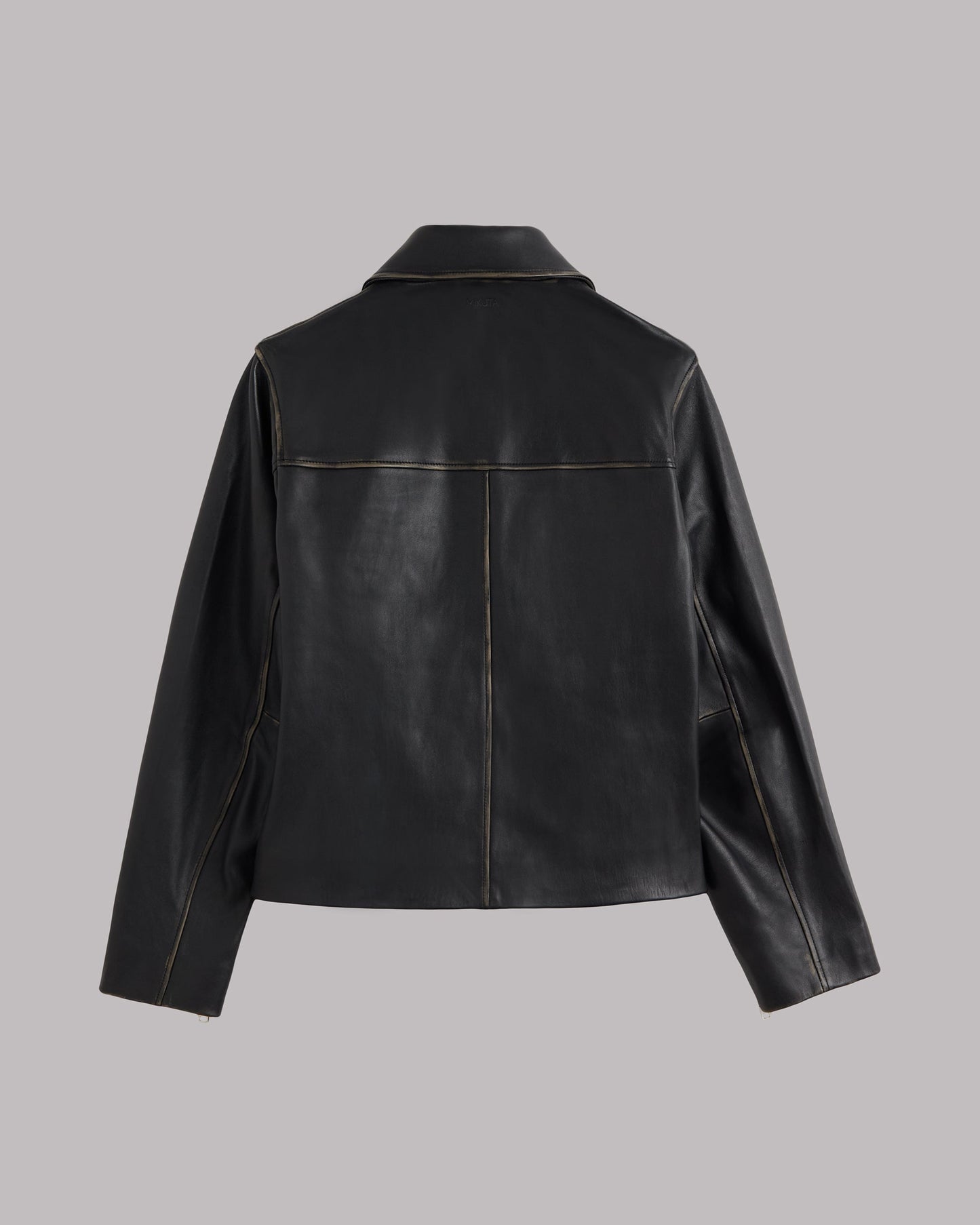 The Black Faded Straight Leather Jacket