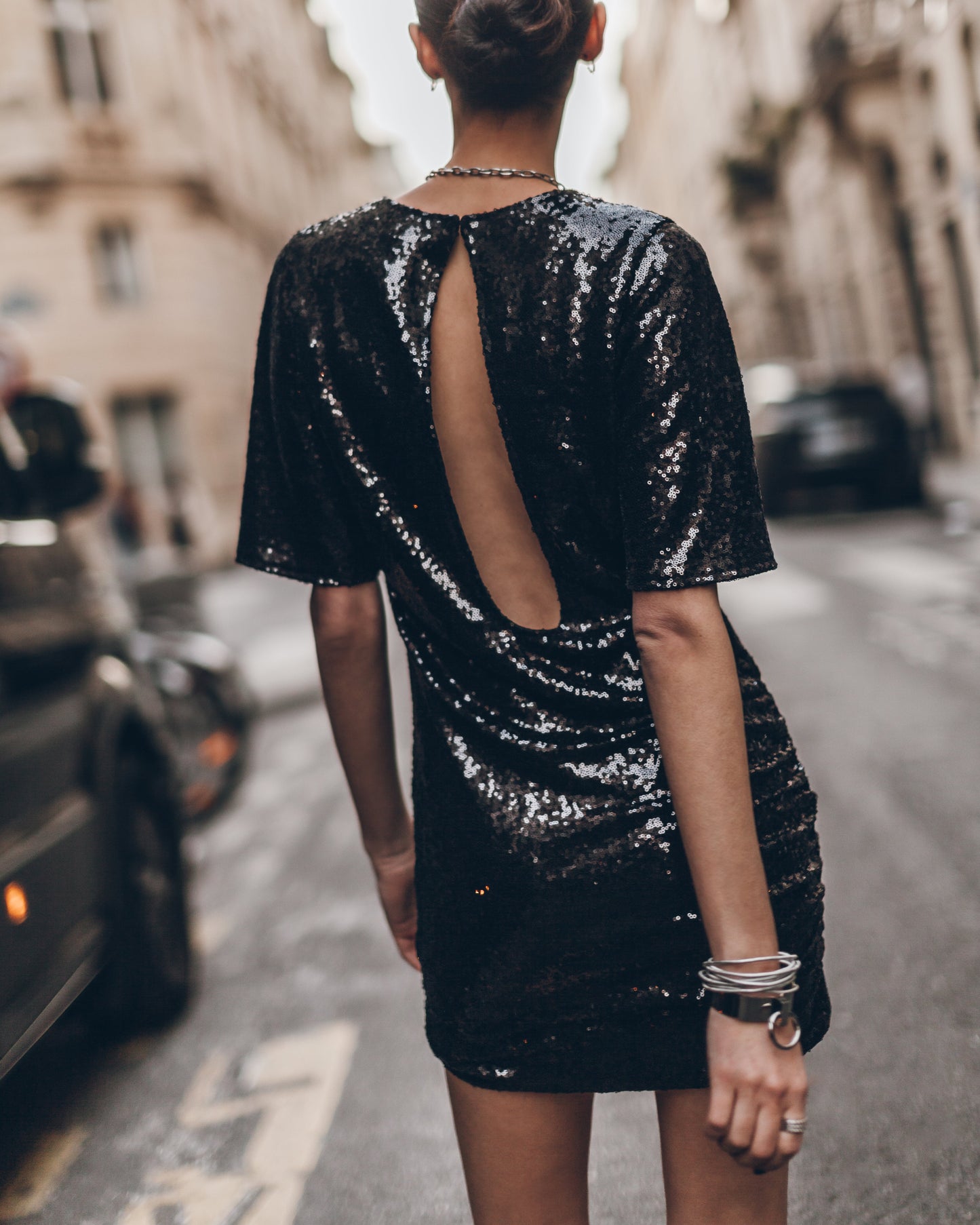 The Black Short Sequin Dress