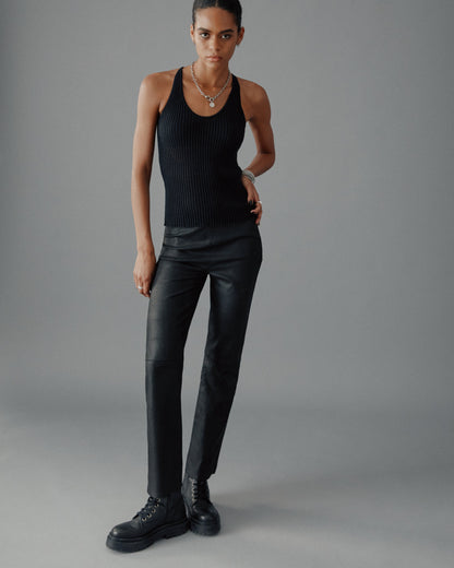 The Black Striped Relaxed Tank Top