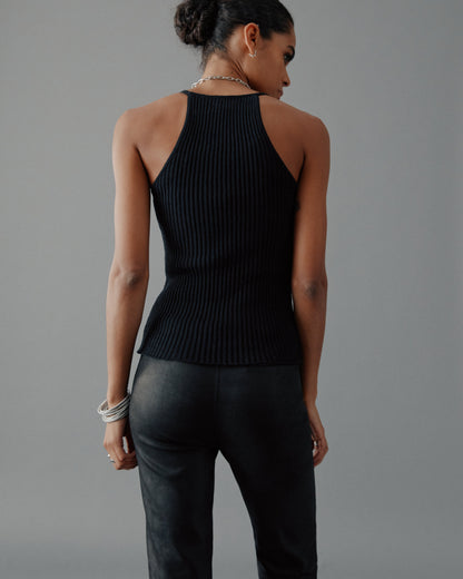 The Black Striped Relaxed Tank Top